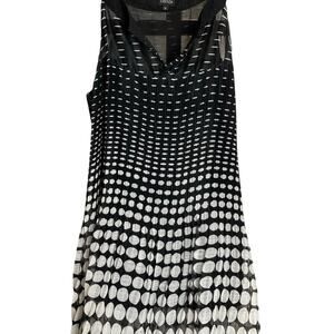 Women’s Fantazia Black & Cream Sheer Lined V-Neck Sleeveless Mini Dress - Sz S/M